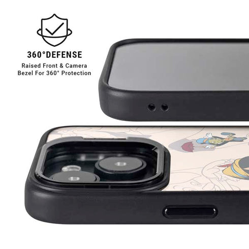 Disney Pinocchio and Jiminy Cricket iPhone 15 Plus Kickstand Case