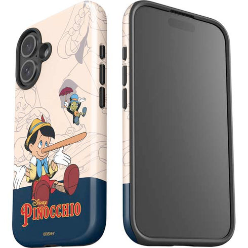 Disney Pinocchio and Jiminy Cricket iPhone 16 Impact Case