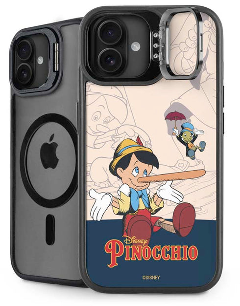 Disney Pinocchio and Jiminy Cricket iPhone 16 Kickstand Case