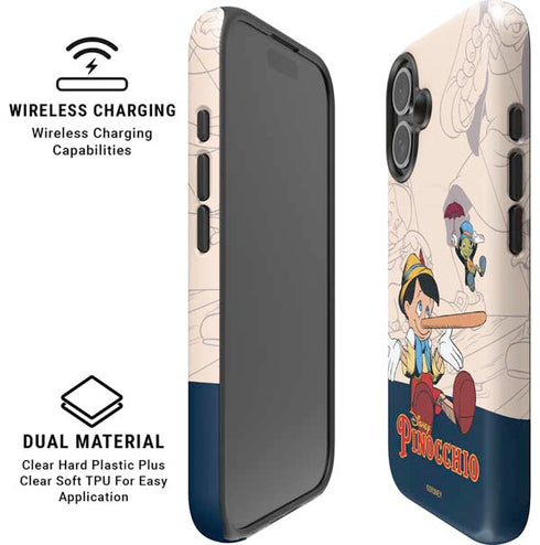 Disney Pinocchio and Jiminy Cricket iPhone 16 Magsafe Impact Case