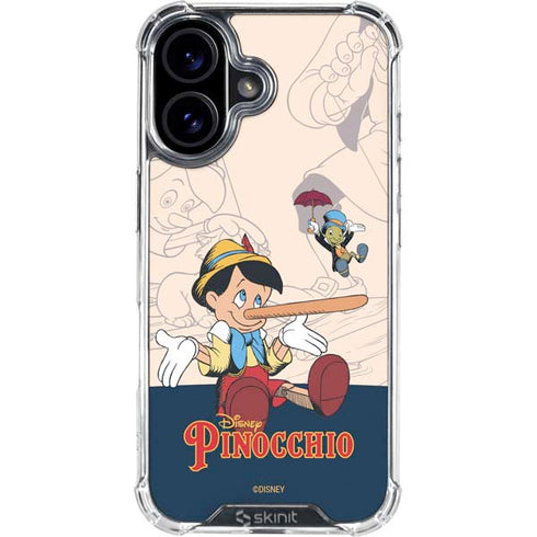 Disney Pinocchio and Jiminy Cricket iPhone 16 Plus Clear Case