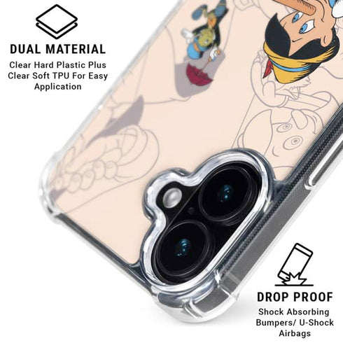 Disney Pinocchio and Jiminy Cricket iPhone 16 Plus MagSafe Case
