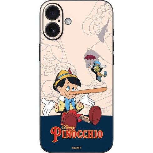 Disney Pinocchio and Jiminy Cricket iPhone 16 Plus Skin