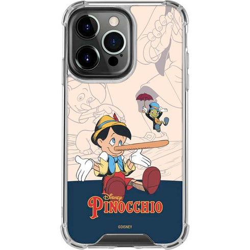 Disney Pinocchio and Jiminy Cricket iPhone 16 Pro Max Clear Case