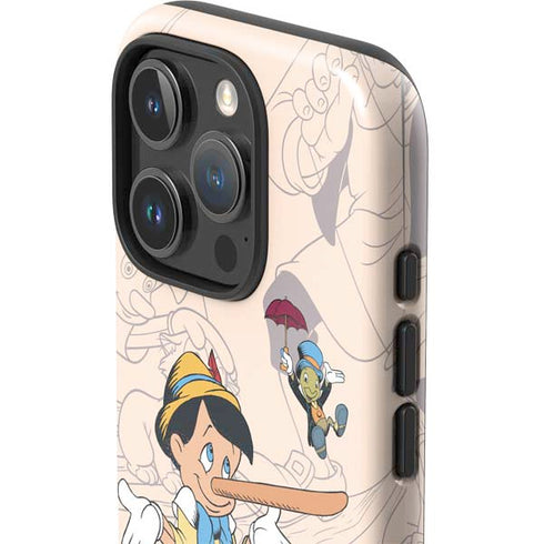 Disney Pinocchio and Jiminy Cricket iPhone 16 Pro Max Impact Case