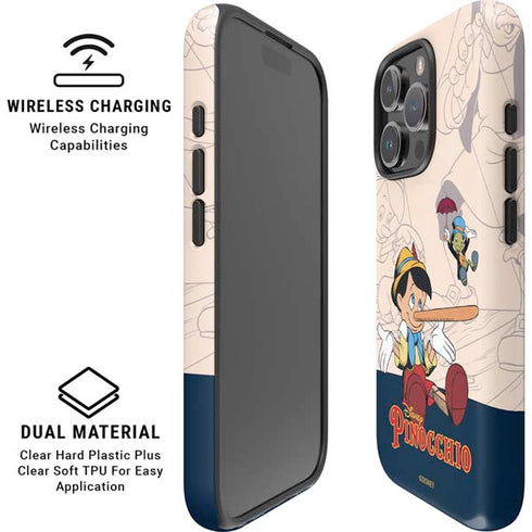 Disney Pinocchio and Jiminy Cricket iPhone 16 Pro Max Magsafe Impact Case