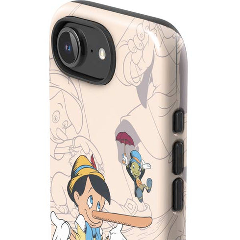 Disney Pinocchio and Jiminy Cricket iPhone 16e Impact Case