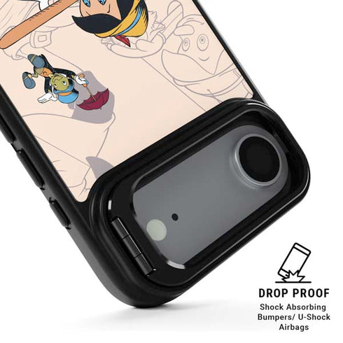 Disney Pinocchio and Jiminy Cricket iPhone 17 Air Kickstand Case