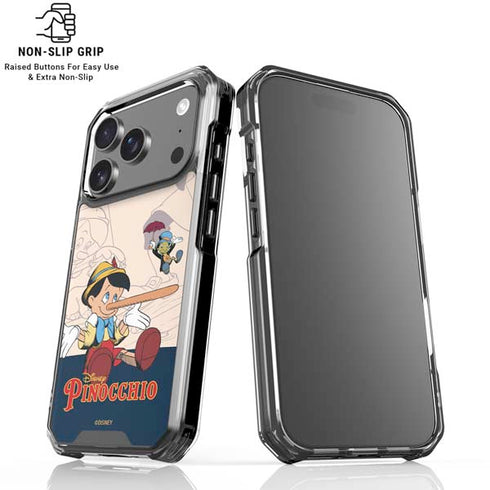 Disney Pinocchio and Jiminy Cricket iPhone 17 Pro Clear Case