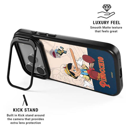 Disney Pinocchio and Jiminy Cricket iPhone 17 Pro Kickstand Case