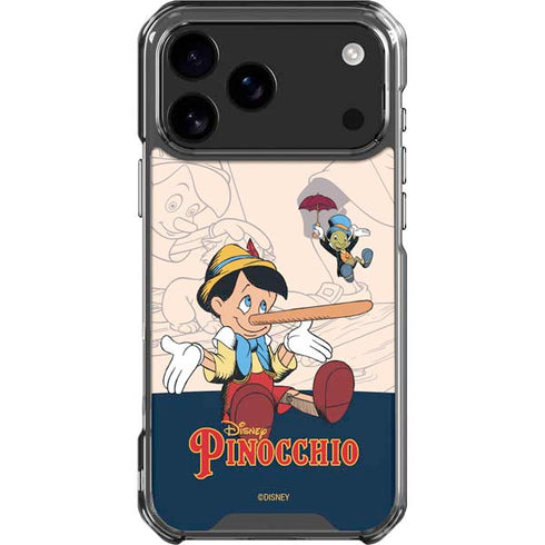 Disney Pinocchio and Jiminy Cricket iPhone 18 Pro Max Clear Case