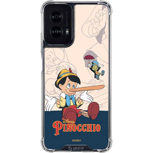 Disney Pinocchio and Jiminy Cricket Moto G Power 5G (2024) Clear Case
