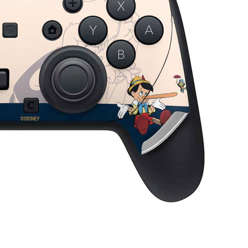 Disney Pinocchio and Jiminy Cricket Nintendo Switch 2 (2025) Pro Controller Skin