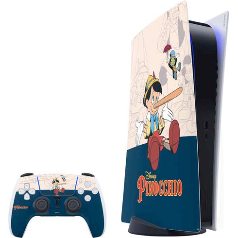 Disney Pinocchio and Jiminy Cricket PlayStation PS5 Skins