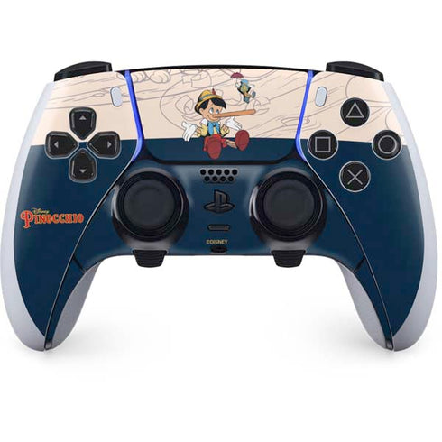Disney Pinocchio and Jiminy Cricket PS5 DualSense Edge Pro Controller Skin