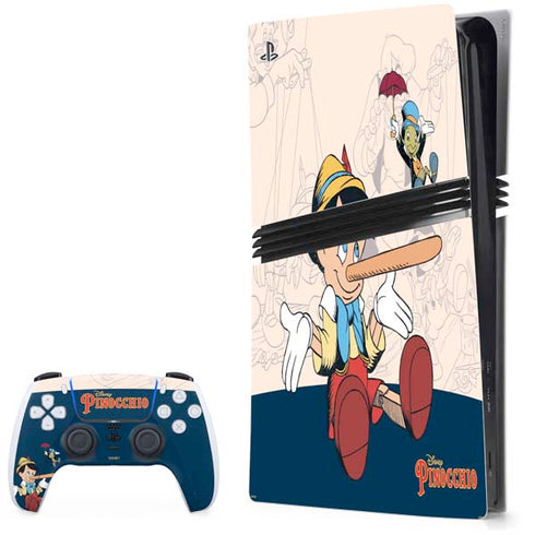 Disney Pinocchio and Jiminy Cricket PS5 Pro Bundle Skin