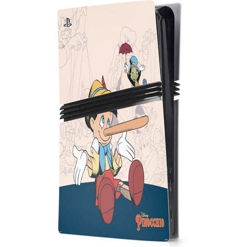 Disney Pinocchio and Jiminy Cricket PS5 Pro Console Skin