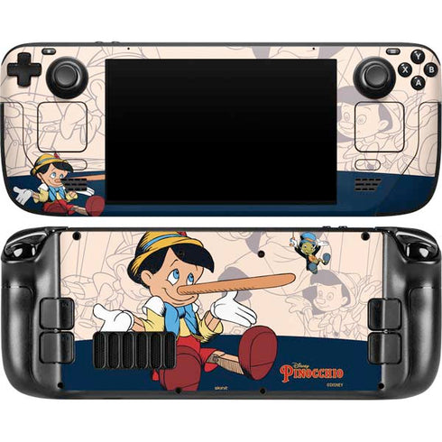 Disney Pinocchio and Jiminy Cricket Steam Deck Handheld Gaming Computer OLED Skin