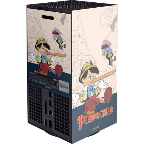 Disney Pinocchio and Jiminy Cricket XBox Series X Digital Edition Console Skin