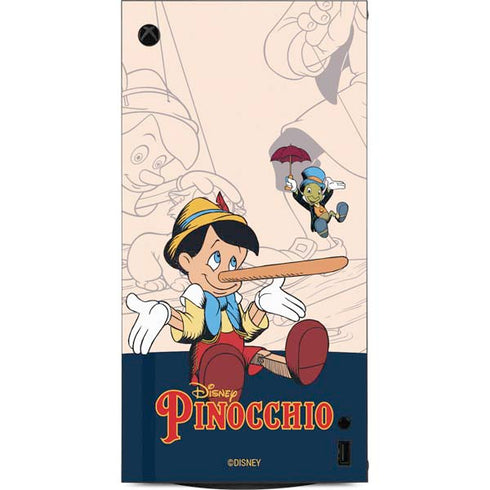Disney Pinocchio and Jiminy Cricket XBox Series X Digital Edition Console Skin