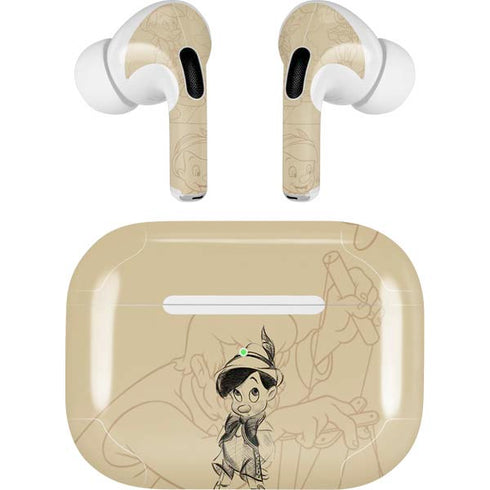 Disney Pinocchio Sketches Portrait AirPods Skins
