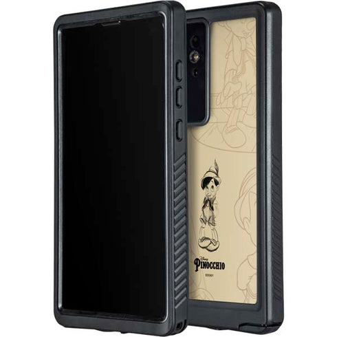 Disney Pinocchio Sketches Portrait Galaxy S24 Ultra Waterproof Case