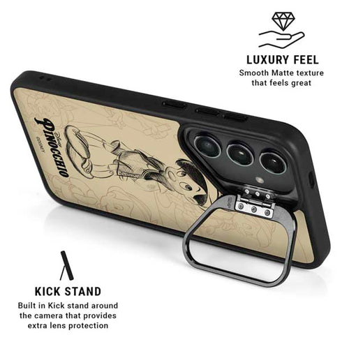 Disney Pinocchio Sketches Portrait Galaxy S26 Plus Kickstand Case