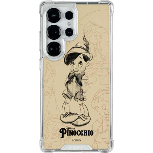 Disney Pinocchio Sketches Portrait Galaxy S26 Ultra Clear Case
