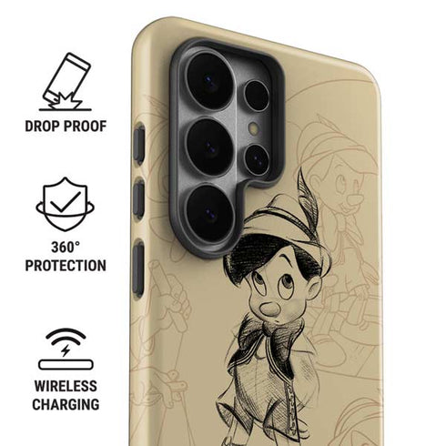 Disney Pinocchio Sketches Portrait Galaxy S26 Ultra Impact Case