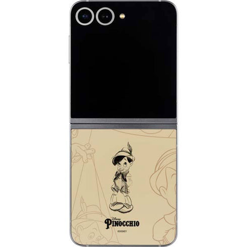 Disney Pinocchio Sketches Portrait Galaxy Z Flip6 Skin
