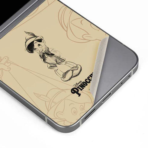 Disney Pinocchio Sketches Portrait Galaxy Z Flip6 Skin