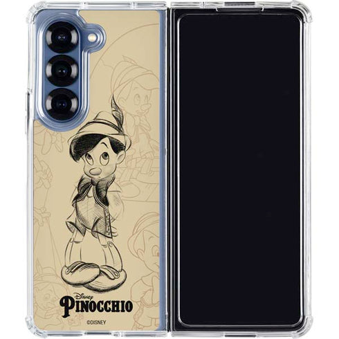 Disney Pinocchio Sketches Portrait Galaxy Z Fold6 Clear Case