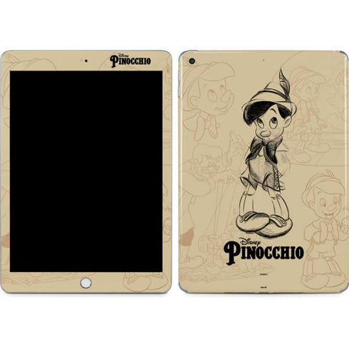 Disney Pinocchio Sketches Portrait Apple iPad Skin