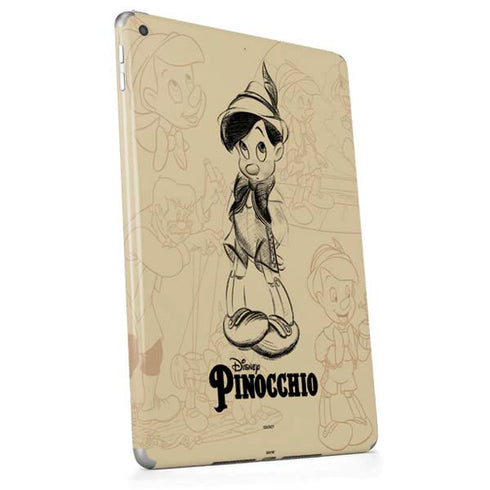 Disney Pinocchio Sketches Portrait Apple iPad Skin