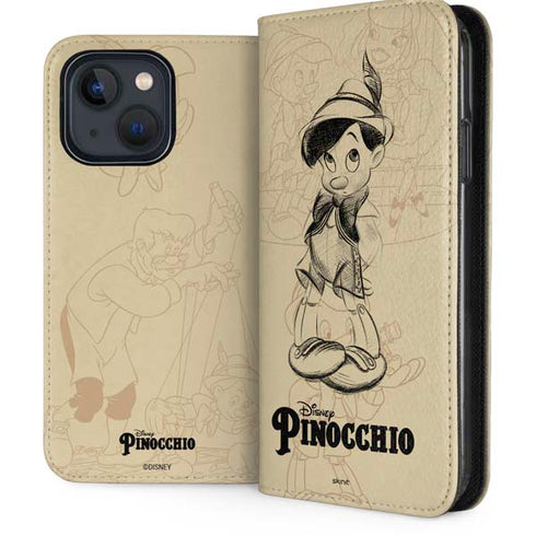 Disney Pinocchio Sketches Portrait iPhone 13 Folio Case