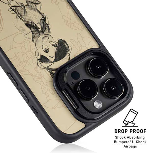 Disney Pinocchio Sketches Portrait iPhone 14 Pro Kickstand Case