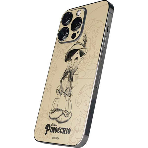 Disney Pinocchio Sketches Portrait iPhone 15 Pro Max Skin