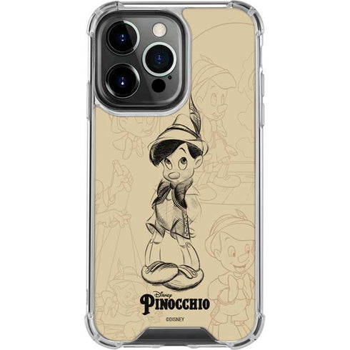 Disney Pinocchio Sketches Portrait iPhone 16 Pro Clear Case