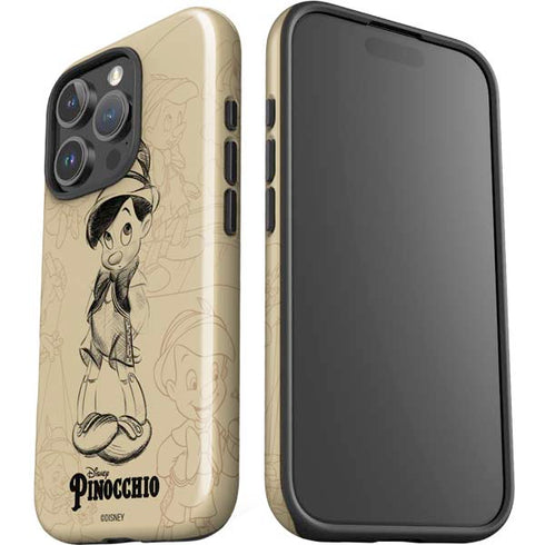 Disney Pinocchio Sketches Portrait iPhone 16 Pro Max Impact Case