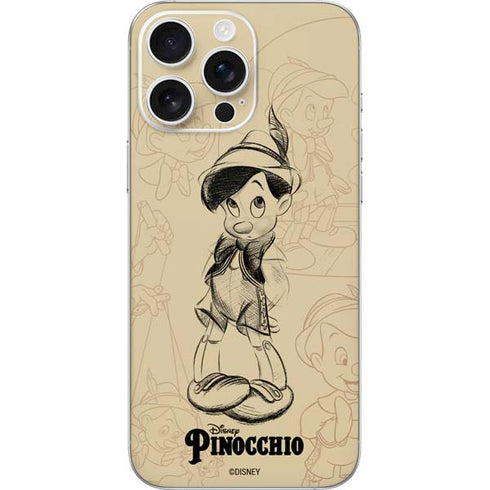 Disney Pinocchio Sketches Portrait iPhone 16 Pro Max Skin