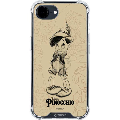 Disney Pinocchio Sketches Portrait iPhone 16e Clear Case