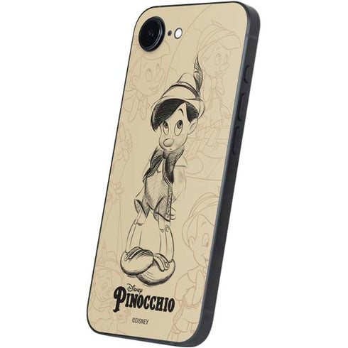 Disney Pinocchio Sketches Portrait iPhone 16e Skin