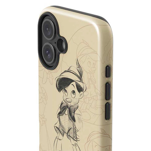 Disney Pinocchio Sketches Portrait iPhone 17 Impact Case