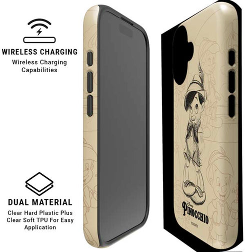Disney Pinocchio Sketches Portrait iPhone 17 Magsafe Impact Case