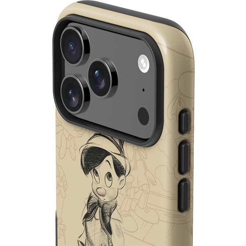 Disney Pinocchio Sketches Portrait iPhone 17 Pro Impact Case