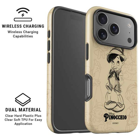 Disney Pinocchio Sketches Portrait iPhone 17 Pro Magsafe Impact Case
