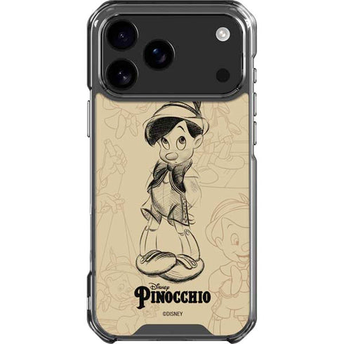 Disney Pinocchio Sketches Portrait iPhone 17 Pro Max Clear Case