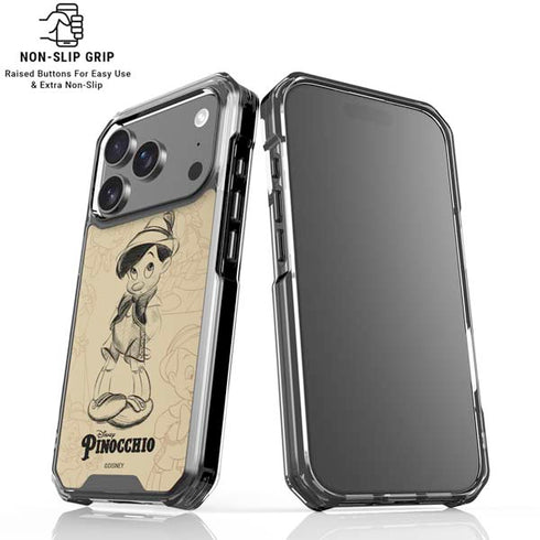Disney Pinocchio Sketches Portrait iPhone 17 Pro Max Clear Case
