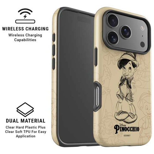 Disney Pinocchio Sketches Portrait iPhone 17 Pro Max Magsafe Impact Case