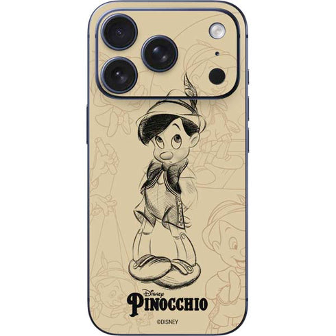 Disney Pinocchio Sketches Portrait iPhone 17 Pro Skin
